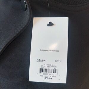 Nine West Black Ribbed Collar Jacket